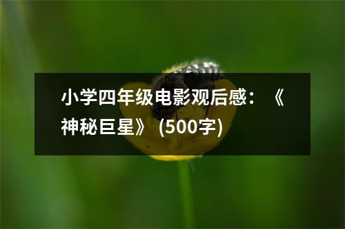 小學(xué)四年級(jí)電影觀后感：《神秘巨星》 (500字)
