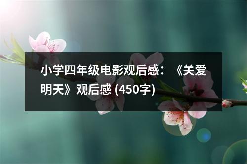 小學(xué)四年級電影觀后感：《關(guān)愛明天》觀后感 (450字)