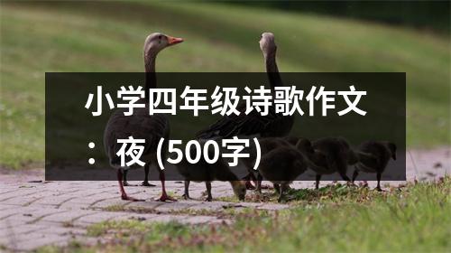 小學(xué)四年級(jí)詩歌作文：夜 (500字)