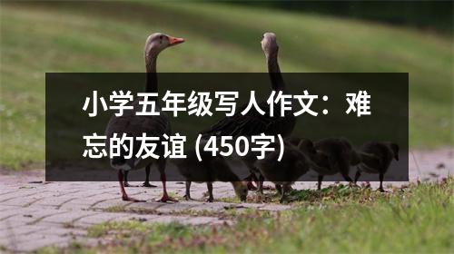 小學(xué)五年級寫人作文：難忘的友誼 (450字)