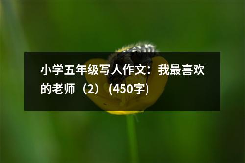 小學(xué)五年級(jí)寫(xiě)人作文：我最喜歡的老師（2） (450字)