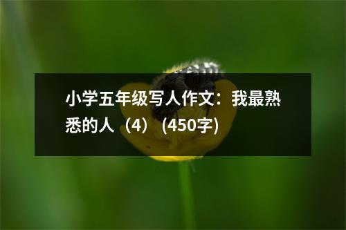 小學(xué)五年級(jí)寫人作文：我最熟悉的人（4） (450字)