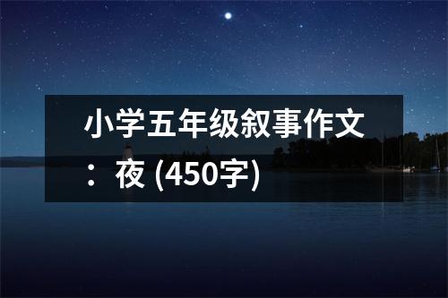 小學(xué)五年級敘事作文：夜 (450字)