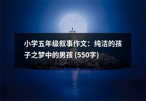 小學(xué)五年級敘事作文：純潔的孩子之夢中的男孩 (550字)