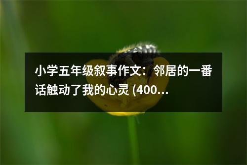 小學(xué)五年級(jí)敘事作文：鄰居的一番話觸動(dòng)了我的心靈 (400字)