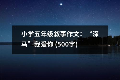 小學(xué)五年級(jí)敘事作文：“深馬”我愛(ài)你 (500字)