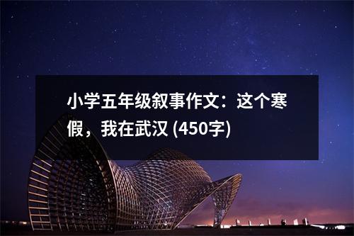 小學(xué)五年級敘事作文：這個寒假，我在武漢 (450字)