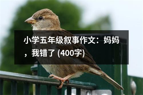 小學(xué)五年級(jí)敘事作文：媽媽，我錯(cuò)了 (400字)