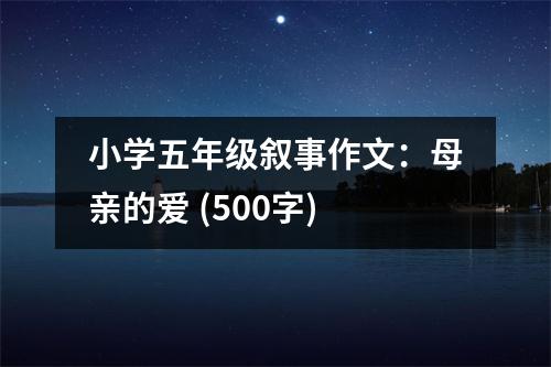 小學(xué)五年級(jí)敘事作文：母親的愛(ài) (500字)