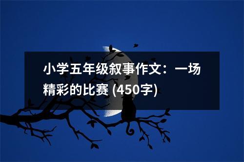 小學(xué)五年級(jí)敘事作文：一場(chǎng)精彩的比賽 (450字)