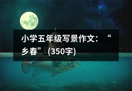 小學(xué)五年級(jí)寫景作文：“鄉(xiāng)春” (350字)