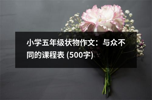 小學(xué)五年級狀物作文：與眾不同的課程表 (500字)