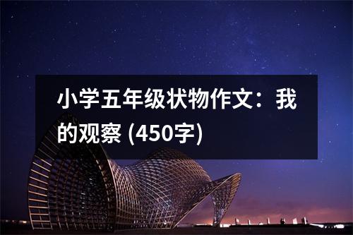 小學(xué)五年級狀物作文：我的觀察 (450字)