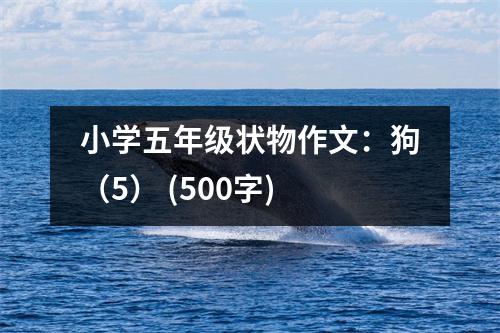 小學(xué)五年級狀物作文：狗（5） (500字)