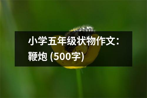 小學(xué)五年級狀物作文：鞭炮 (500字)