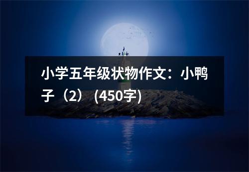 小學(xué)五年級狀物作文：小鴨子（2） (450字)