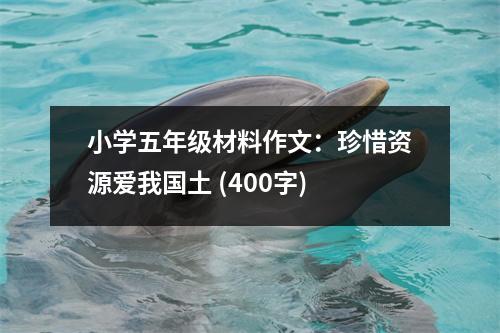 小學五年級材料作文：珍惜資源愛我國土 (400字)