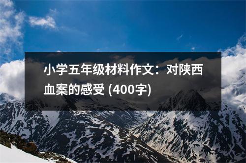 小學(xué)五年級材料作文：對陜西血案的感受 (400字)