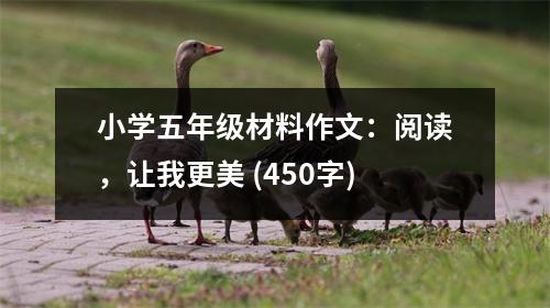 小學(xué)五年級(jí)材料作文：閱讀，讓我更美 (450字)
