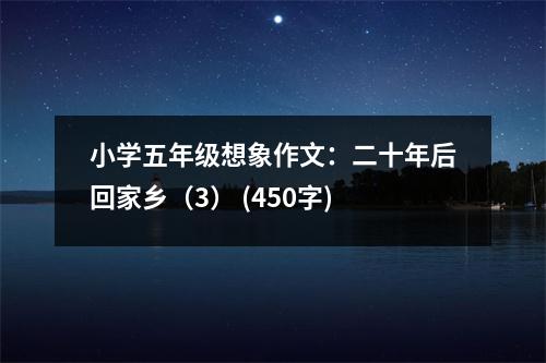 小學(xué)五年級(jí)想象作文：二十年后回家鄉(xiāng)（3） (450字)