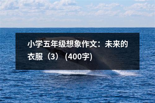 小學五年級想象作文：未來的衣服（3） (400字)