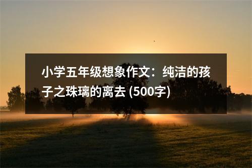 小學(xué)五年級想象作文：純潔的孩子之珠璃的離去 (500字)