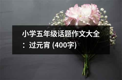 小學(xué)五年級話題作文大全：過元宵 (400字)
