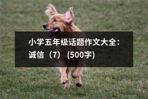 小學五年級話題作文大全：誠信（7） (500字)