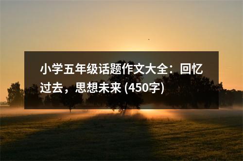 小學五年級話題作文大全：回憶過去，思想未來 (450字)