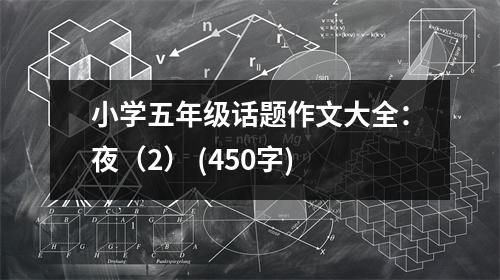 小學(xué)五年級(jí)話題作文大全：夜（2） (450字)