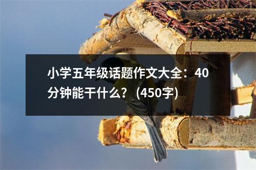 小學(xué)五年級(jí)話題作文大全：40分鐘能干什么？ (450字)