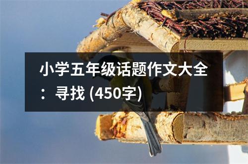 小學(xué)五年級(jí)話題作文大全：尋找 (450字)