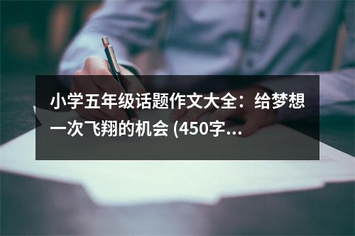 小學(xué)五年級話題作文大全：給夢想一次飛翔的機(jī)會 (450字)