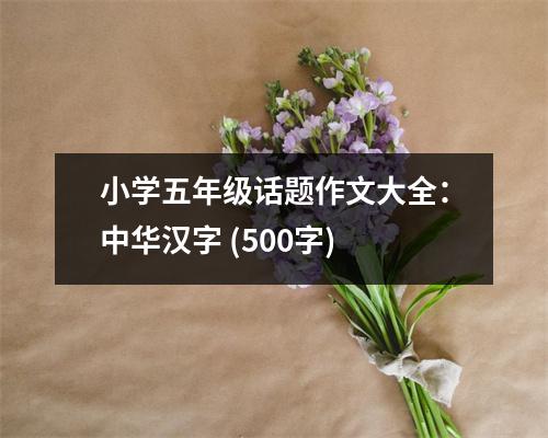 小學五年級話題作文大全：中華漢字 (500字)