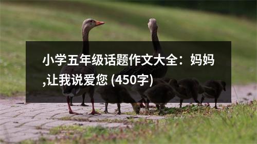小學五年級話題作文大全：媽媽,讓我說愛您 (450字)