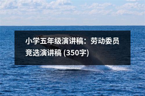 小學五年級演講稿：勞動委員競選演講稿 (350字)
