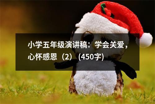 小學五年級演講稿：學會關愛，心懷感恩（2） (450字)