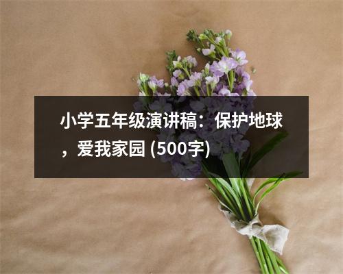 小學(xué)五年級(jí)演講稿：保護(hù)地球，愛我家園 (500字)