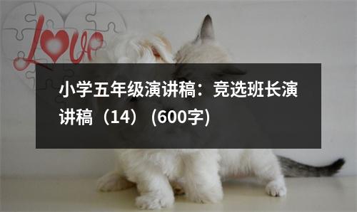 小學(xué)五年級演講稿：競選班長演講稿（14） (600字)