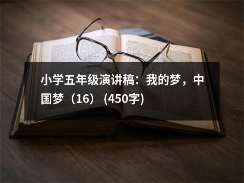 小學(xué)五年級(jí)演講稿：我的夢(mèng)，中國(guó)夢(mèng)（16） (450字)