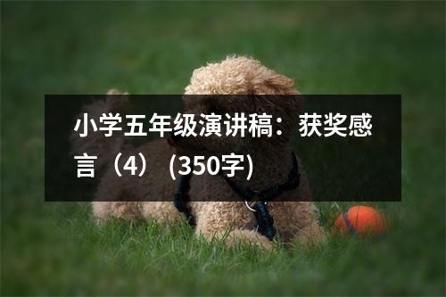小學五年級演講稿：獲獎感言（4） (350字)