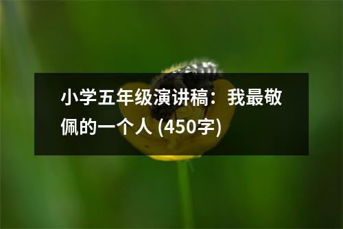 小學(xué)五年級(jí)演講稿：我最敬佩的一個(gè)人 (450字)