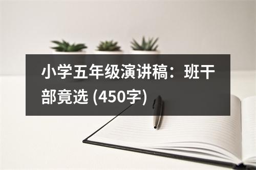 小學(xué)五年級演講稿：班干部竟選 (450字)