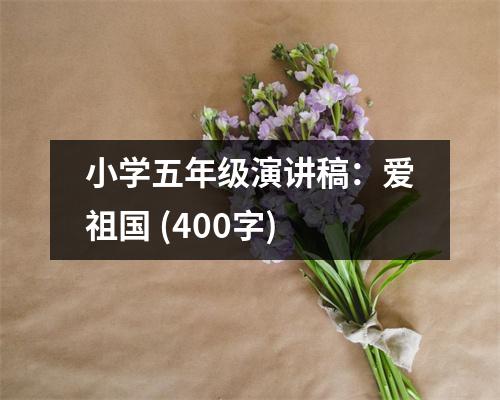 小學(xué)五年級演講稿：愛祖國 (400字)