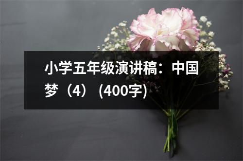 小學(xué)五年級(jí)演講稿：中國(guó)夢(mèng)（4） (400字)