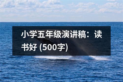 小學(xué)五年級演講稿：讀書好 (500字)