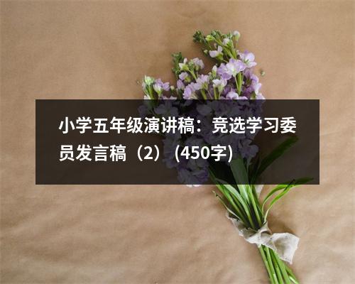 小學(xué)五年級演講稿：競選學(xué)習(xí)委員發(fā)言稿（2） (450字)