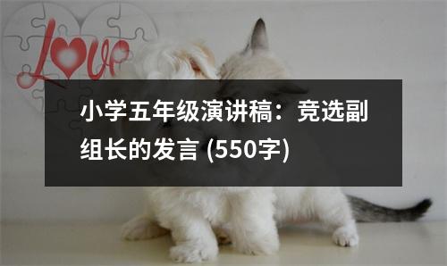小學(xué)五年級演講稿：競選副組長的發(fā)言 (550字)