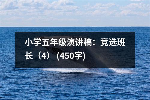 小學(xué)五年級演講稿：競選班長（4） (450字)