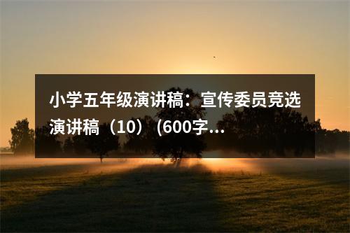 小學五年級演講稿：宣傳委員競選演講稿（10） (600字)